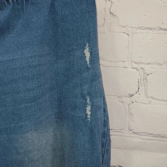 Tinseltown Jeans Boho Hippie Bootcut Stretchy Distressed Pull On Elastic Waist - Picture 2 of 12